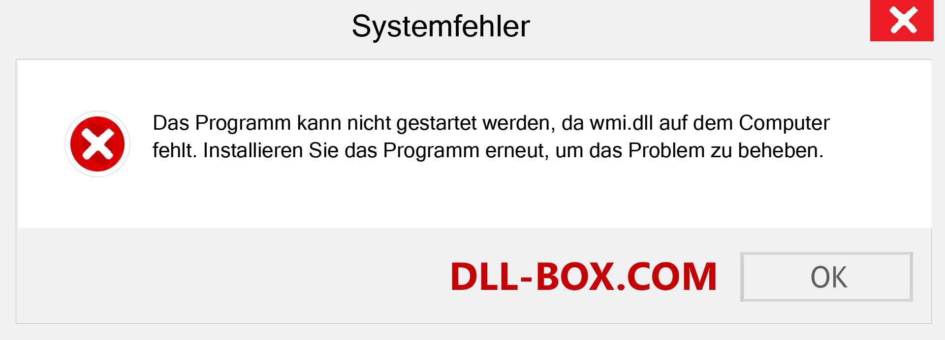 wmi.dll-Datei fehlt?. Download für Windows 7, 8, 10 - Fix wmi dll Missing Error unter Windows, Fotos, Bildern